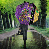 Voodoo Doll Mardi Gras Umbrella Throw Me Something Mister Glitter Effect