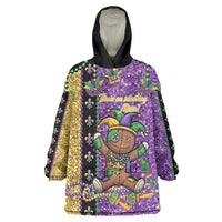 Voodoo Doll Mardi Gras Wearable Blanket Hoodie Throw Me Something Mister Glitter Effect