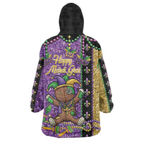 Voodoo Doll Mardi Gras Wearable Blanket Hoodie Throw Me Something Mister Glitter Effect