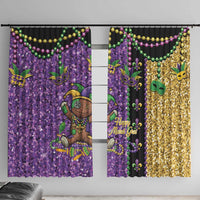 Voodoo Doll Mardi Gras Window Curtain Throw Me Something Mister Glitter Effect
