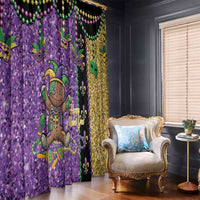 Voodoo Doll Mardi Gras Window Curtain Throw Me Something Mister Glitter Effect