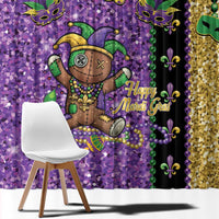 Voodoo Doll Mardi Gras Window Curtain Throw Me Something Mister Glitter Effect