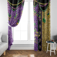 Voodoo Doll Mardi Gras Window Curtain Throw Me Something Mister Glitter Effect