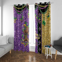 Voodoo Doll Mardi Gras Window Curtain Throw Me Something Mister Glitter Effect