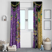 Voodoo Doll Mardi Gras Window Curtain Throw Me Something Mister Glitter Effect