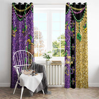 Voodoo Doll Mardi Gras Window Curtain Throw Me Something Mister Glitter Effect