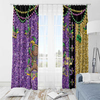 Voodoo Doll Mardi Gras Window Curtain Throw Me Something Mister Glitter Effect