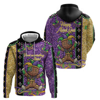 Voodoo Doll Mardi Gras Zip Hoodie Throw Me Something Mister Glitter Effect