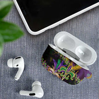 Fleur De Lis Mardi Gras Mask AirPods Case 504 NOLA Carnival Feathers Glitter Effect