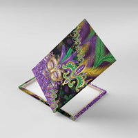 Fleur De Lis Mardi Gras Mask Canvas Wall Art 504 NOLA Carnival Feathers Glitter Effect