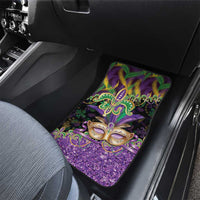 Fleur De Lis Mardi Gras Mask Car Mats 504 NOLA Carnival Feathers Glitter Effect