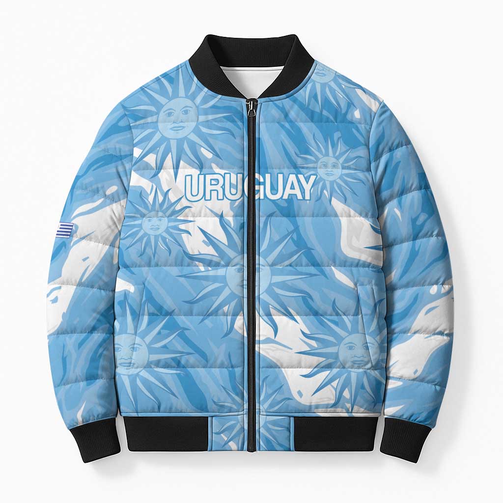 Uruguay 2026 Football Custom Bomber Puffer Jacket Vamos La Celeste Sol de Mayo Style