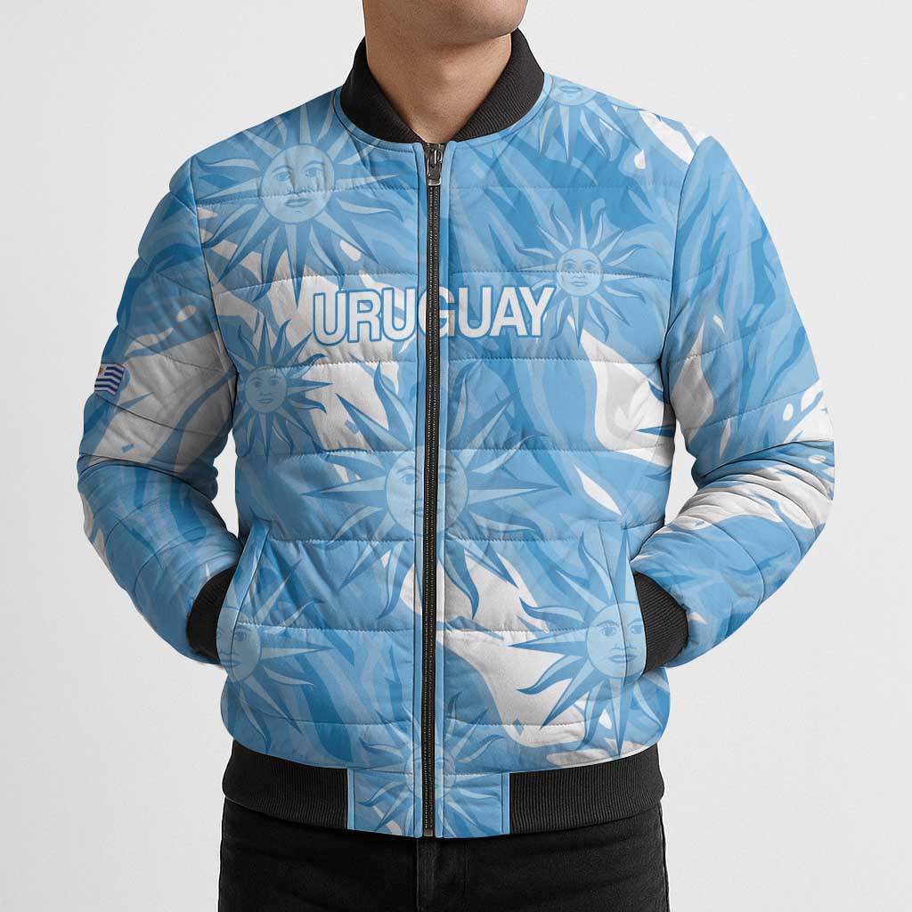 Uruguay 2026 Football Custom Bomber Puffer Jacket Vamos La Celeste Sol de Mayo Style