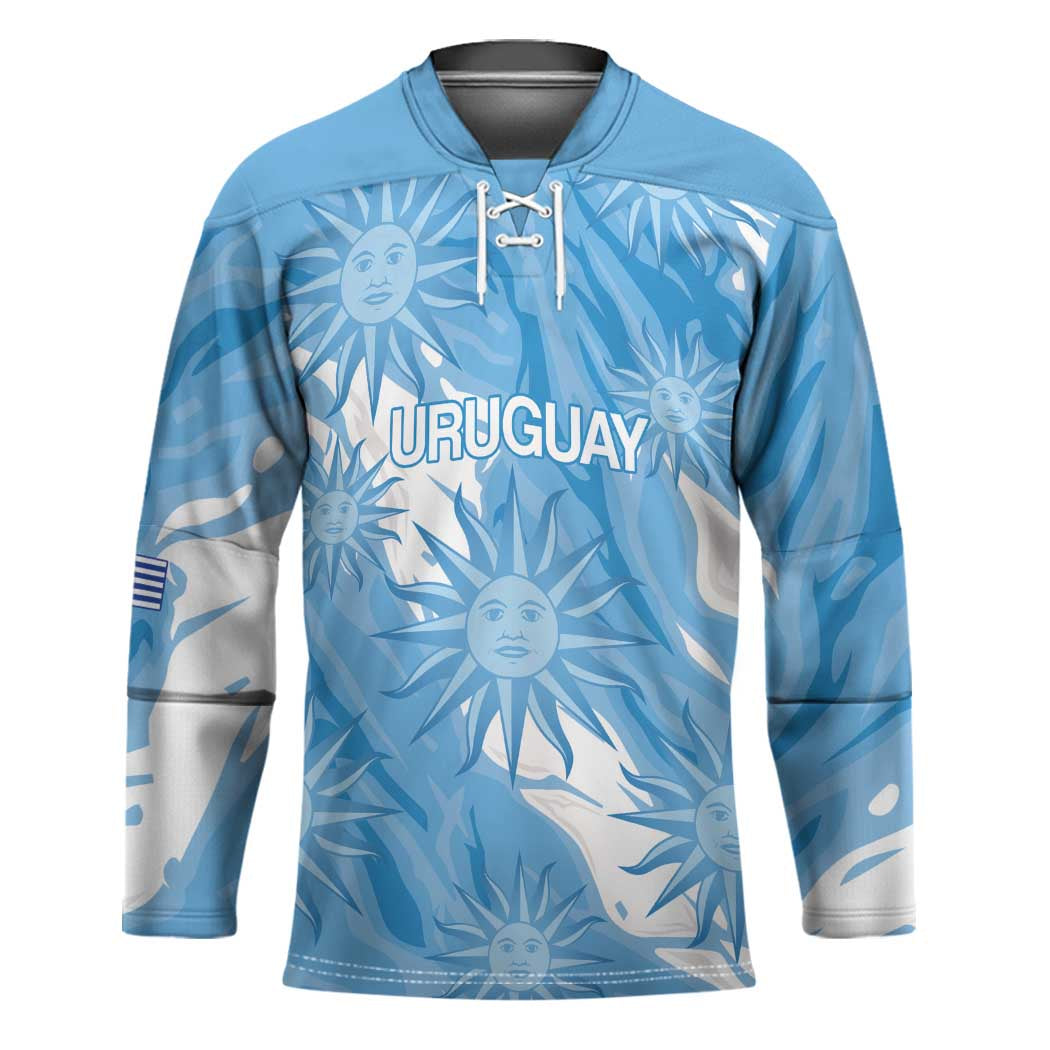 Uruguay 2026 Football Custom Hockey Jersey Vamos La Celeste Sol de Mayo Style