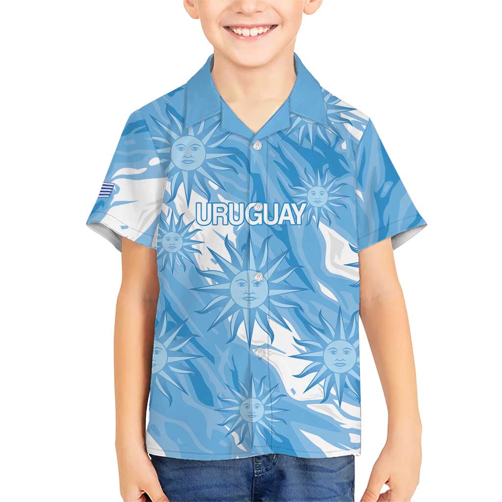 Uruguay 2026 Football Custom Kid Hawaiian Shirt Vamos La Celeste Sol de Mayo Style