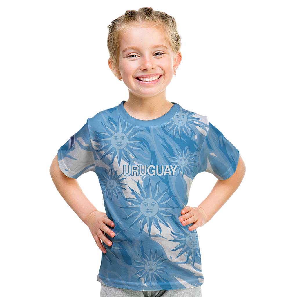Uruguay 2026 Football Custom Kid T Shirt Vamos La Celeste Sol de Mayo Style