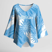 Uruguay 2026 Football Custom Kimono Sleeve Blouse Vamos La Celeste Sol de Mayo Style