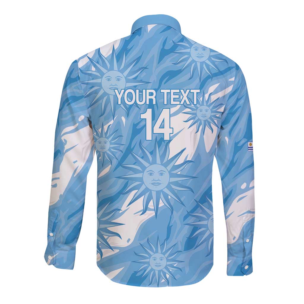 Uruguay 2026 Football Custom Long Sleeve Button Shirt Vamos La Celeste Sol de Mayo Style