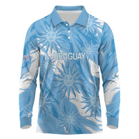 Uruguay 2026 Football Custom Long Sleeve Polo Shirt Vamos La Celeste Sol de Mayo Style