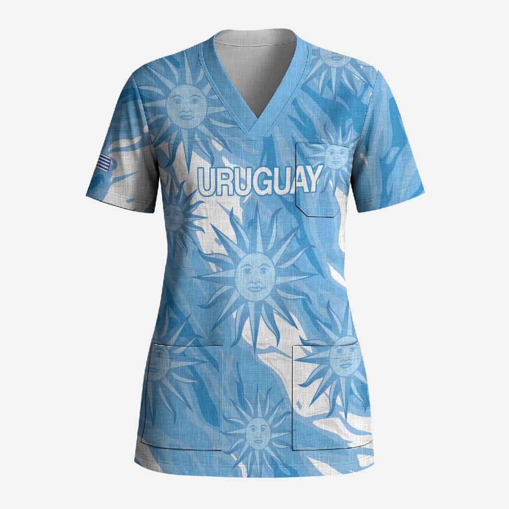 Uruguay 2026 Football Custom Scrub Top Vamos La Celeste Sol de Mayo Style