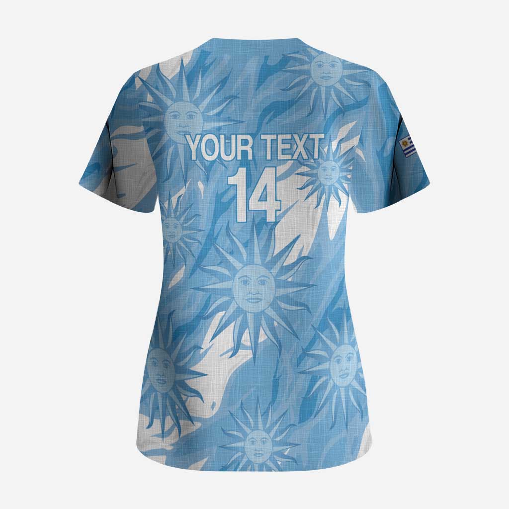 Uruguay 2026 Football Custom Scrub Top Vamos La Celeste Sol de Mayo Style