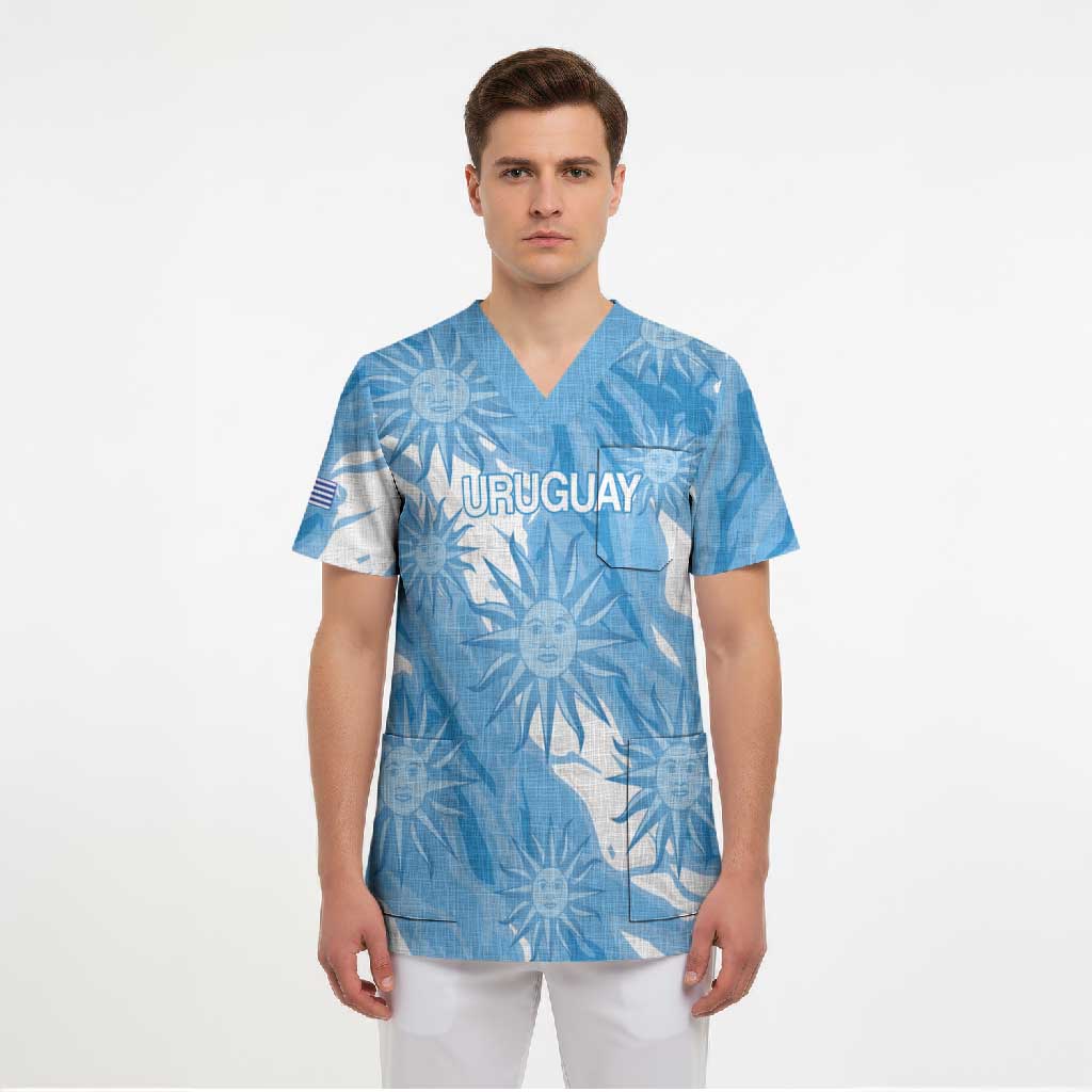 Uruguay 2026 Football Custom Scrub Top Vamos La Celeste Sol de Mayo Style