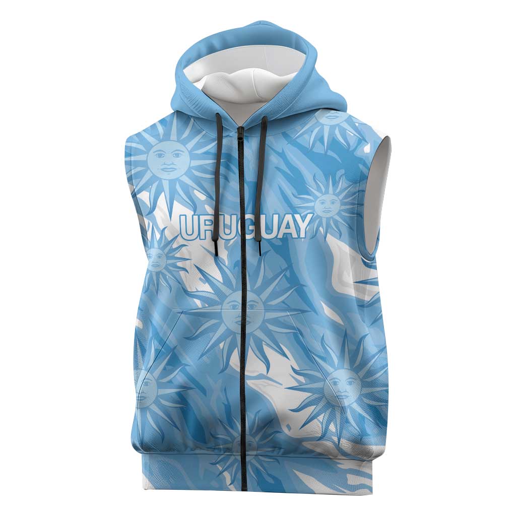 Uruguay 2026 Football Custom Sleeveless Zip Hoodie Vamos La Celeste Sol de Mayo Style