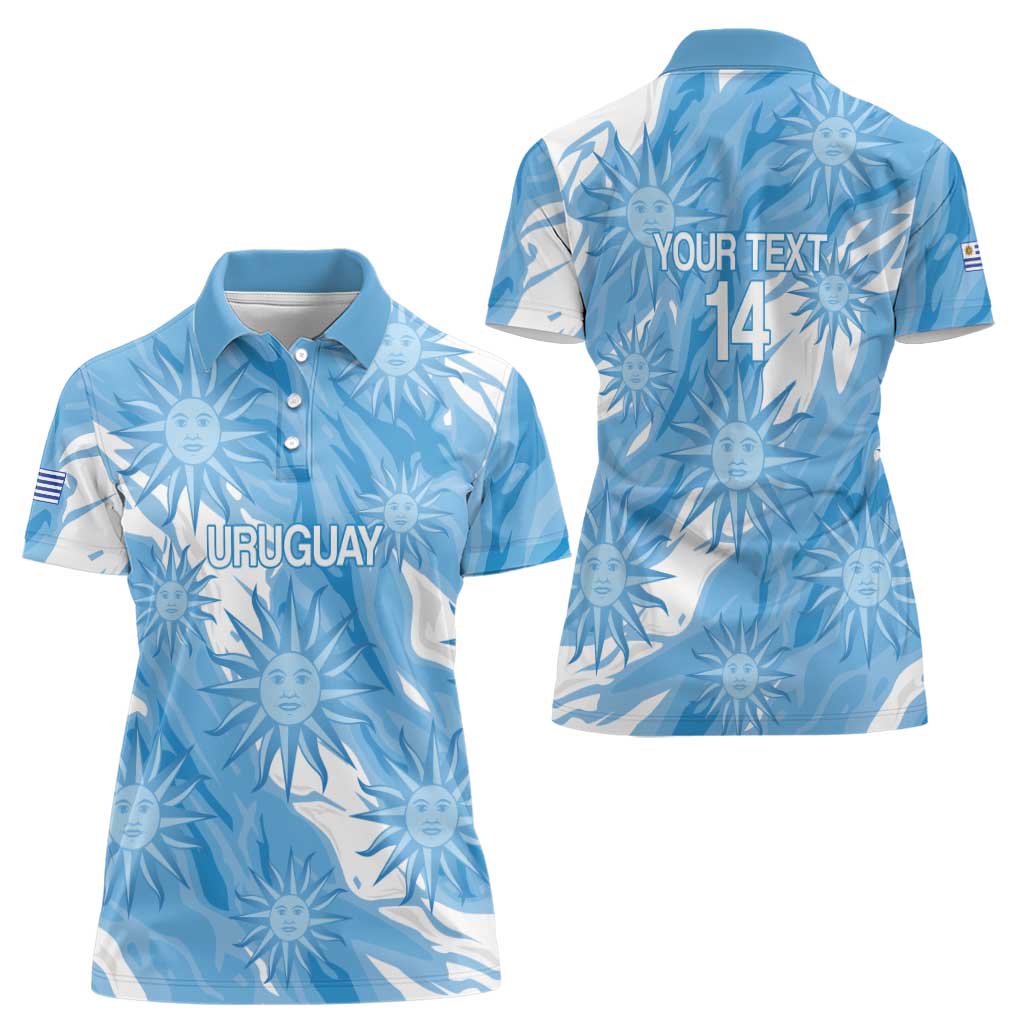 Uruguay 2026 Football Custom Women Polo Shirt Vamos La Celeste Sol de Mayo Style