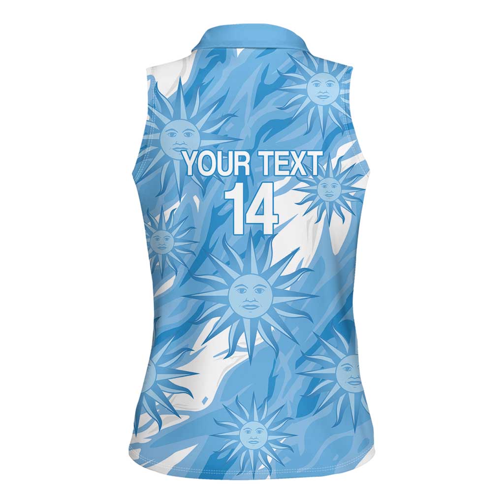 Uruguay 2026 Football Custom Women Sleeveless Polo Shirt Vamos La Celeste Sol de Mayo Style