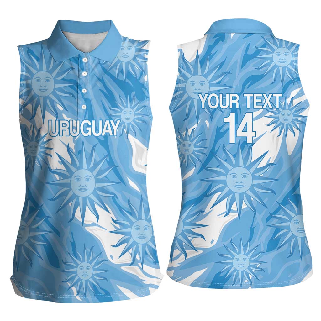 Uruguay 2026 Football Custom Women Sleeveless Polo Shirt Vamos La Celeste Sol de Mayo Style
