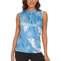 Uruguay 2026 Football Custom Women Sleeveless Polo Shirt Vamos La Celeste Sol de Mayo Style