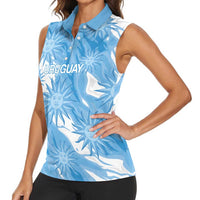 Uruguay 2026 Football Custom Women Sleeveless Polo Shirt Vamos La Celeste Sol de Mayo Style