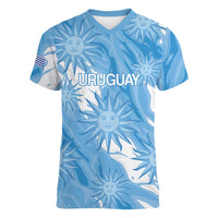Uruguay 2026 Football Custom Women V-Neck T-Shirt Vamos La Celeste Sol de Mayo Style