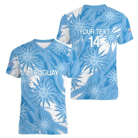 Uruguay 2026 Football Custom Women V-Neck T-Shirt Vamos La Celeste Sol de Mayo Style
