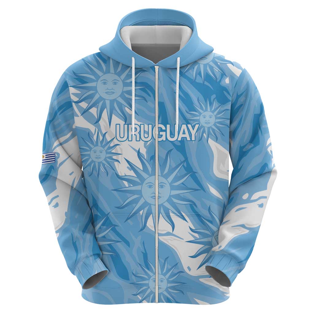 Uruguay 2026 Football Custom Zip Hoodie Vamos La Celeste Sol de Mayo Style