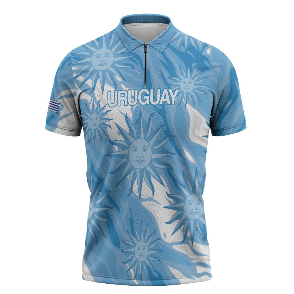 Uruguay 2026 Football Custom Zipper Polo Shirt Vamos La Celeste Sol de Mayo Style