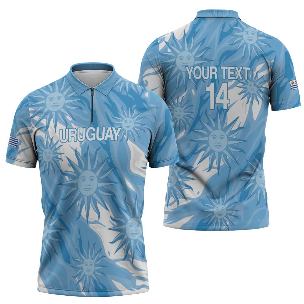 Uruguay 2026 Football Custom Zipper Polo Shirt Vamos La Celeste Sol de Mayo Style