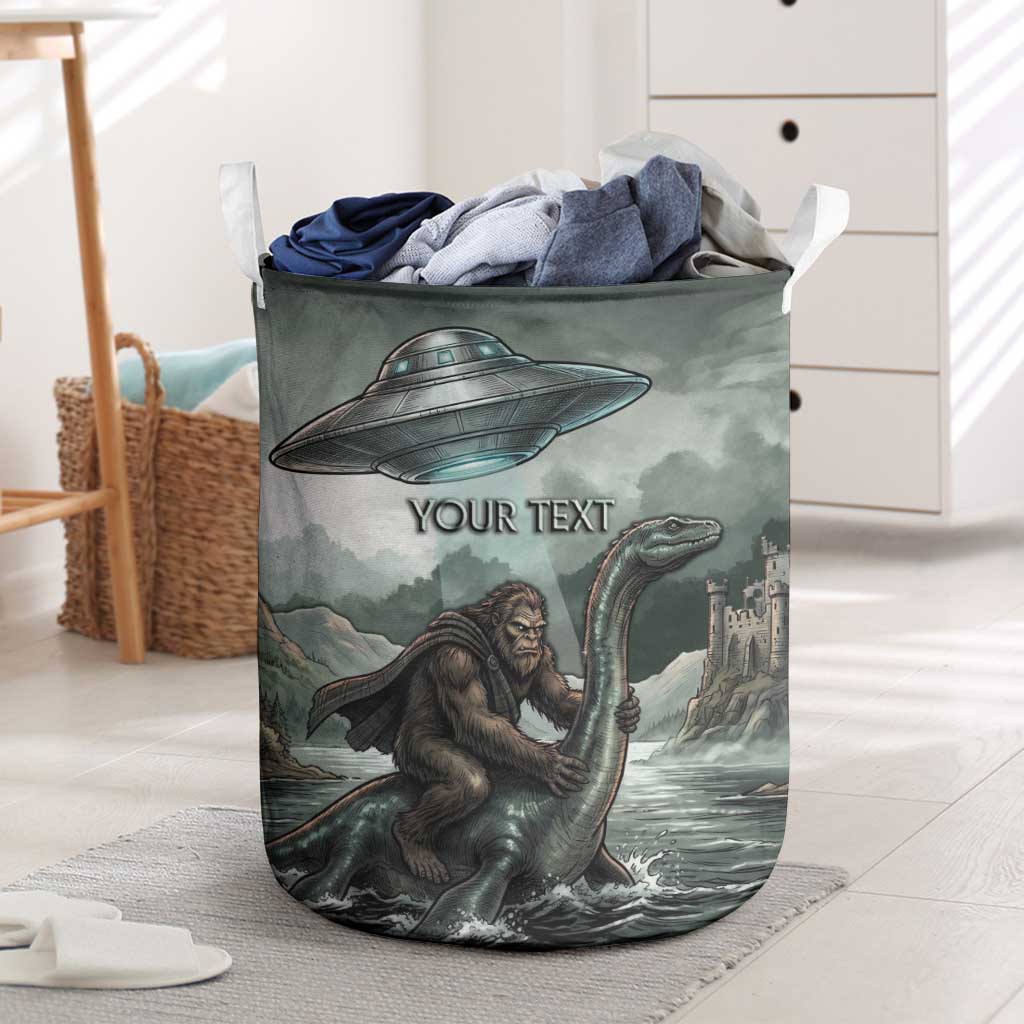 Bigfoot Loch Ness Monster UFO Believe Personalized Laundry Basket World Cryptids Gothic Style