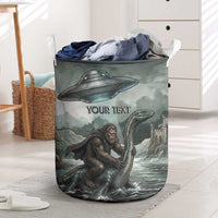 Bigfoot Loch Ness Monster UFO Believe Personalized Laundry Basket World Cryptids Gothic Style
