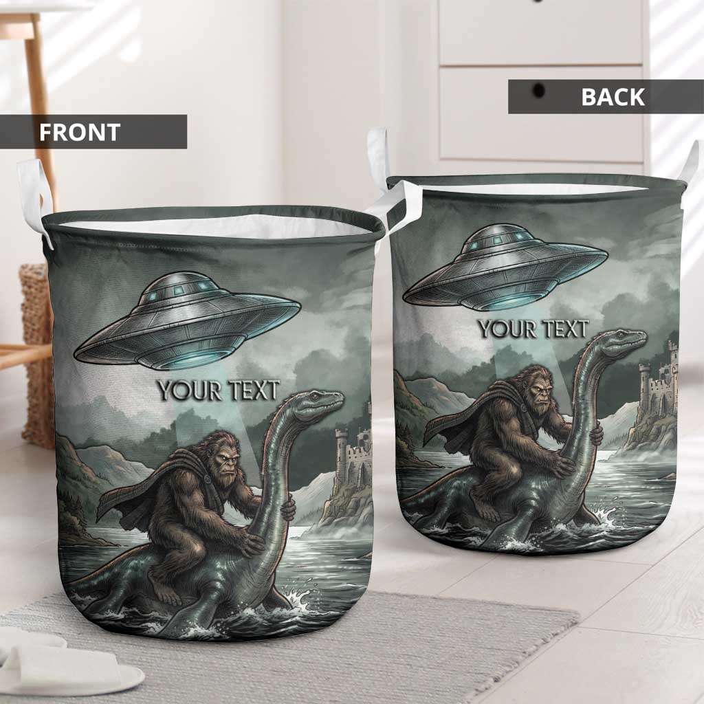 Bigfoot Loch Ness Monster UFO Believe Personalized Laundry Basket World Cryptids Gothic Style