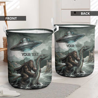 Bigfoot Loch Ness Monster UFO Believe Personalized Laundry Basket World Cryptids Gothic Style