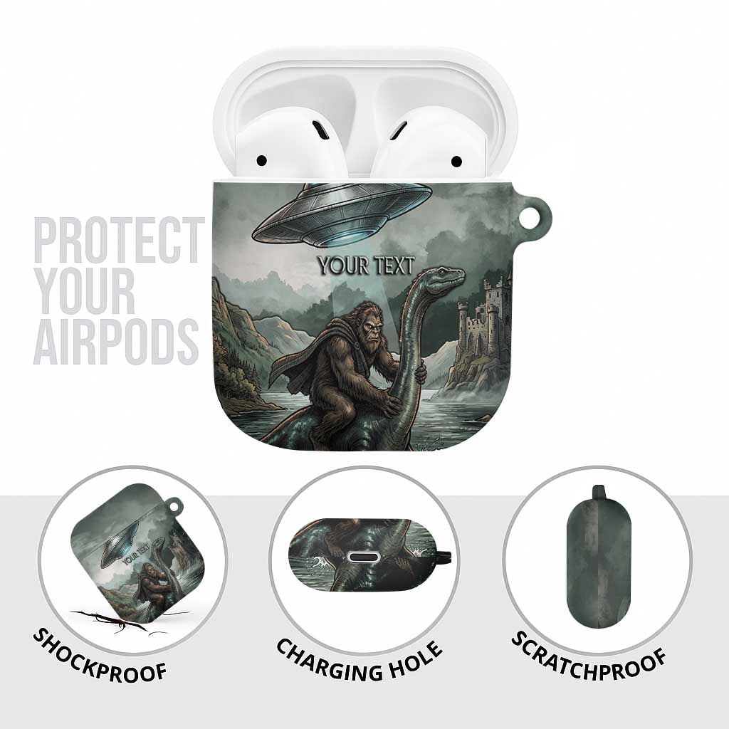Bigfoot Loch Ness Monster UFO Believe Personalized AirPods Case World Cryptids Gothic Style