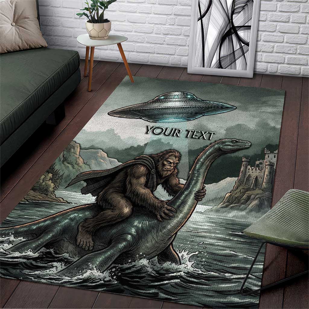Bigfoot Loch Ness Monster UFO Believe Personalized Area Rug World Cryptids Gothic Style