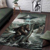 Bigfoot Loch Ness Monster UFO Believe Personalized Area Rug World Cryptids Gothic Style