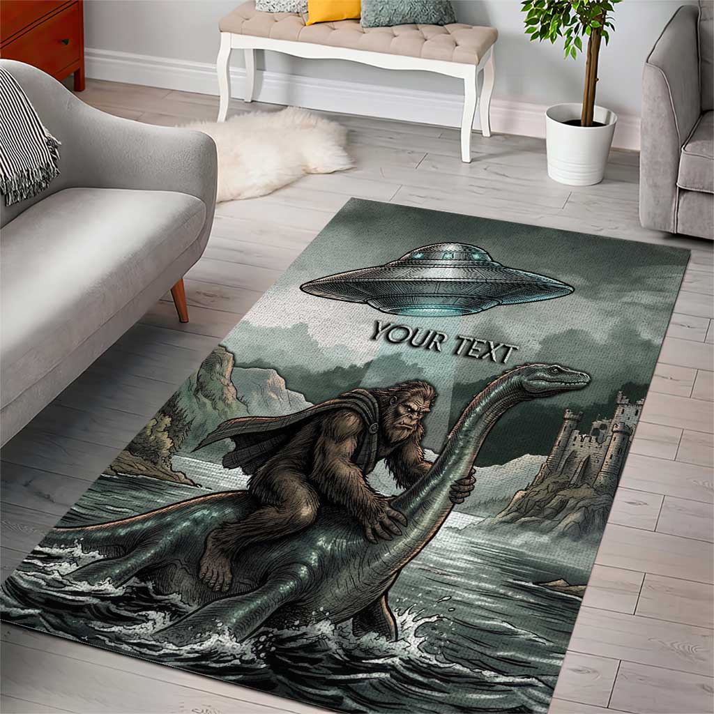 Bigfoot Loch Ness Monster UFO Believe Personalized Area Rug World Cryptids Gothic Style