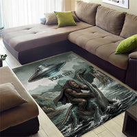 Bigfoot Loch Ness Monster UFO Believe Personalized Area Rug World Cryptids Gothic Style