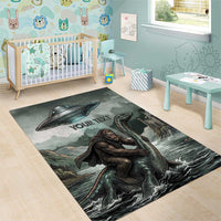 Bigfoot Loch Ness Monster UFO Believe Personalized Area Rug World Cryptids Gothic Style