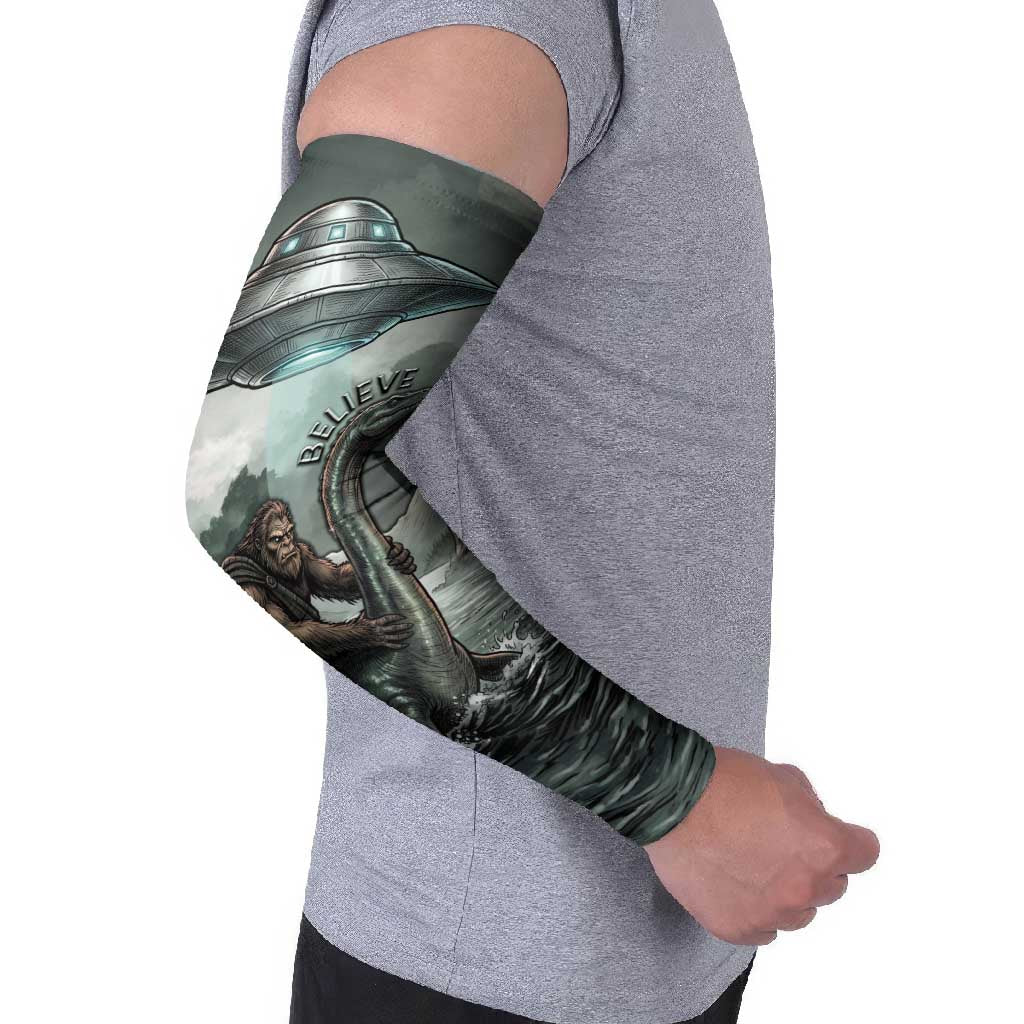 Bigfoot Loch Ness Monster UFO Believe Personalized Arm Sleeves World Cryptids Gothic Style