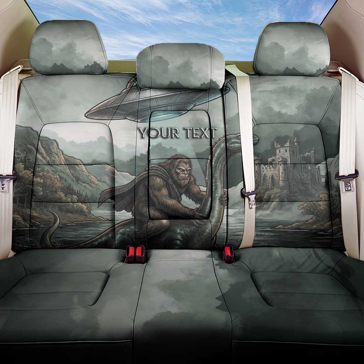 Bigfoot Loch Ness Monster UFO Believe Personalized Back Car Seat Cover World Cryptids Gothic Style