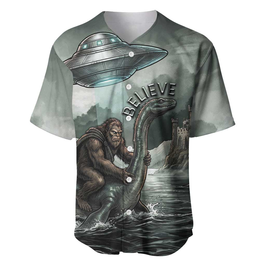 Bigfoot Loch Ness Monster UFO Believe Personalized Baseball Jersey World Cryptids Gothic Style